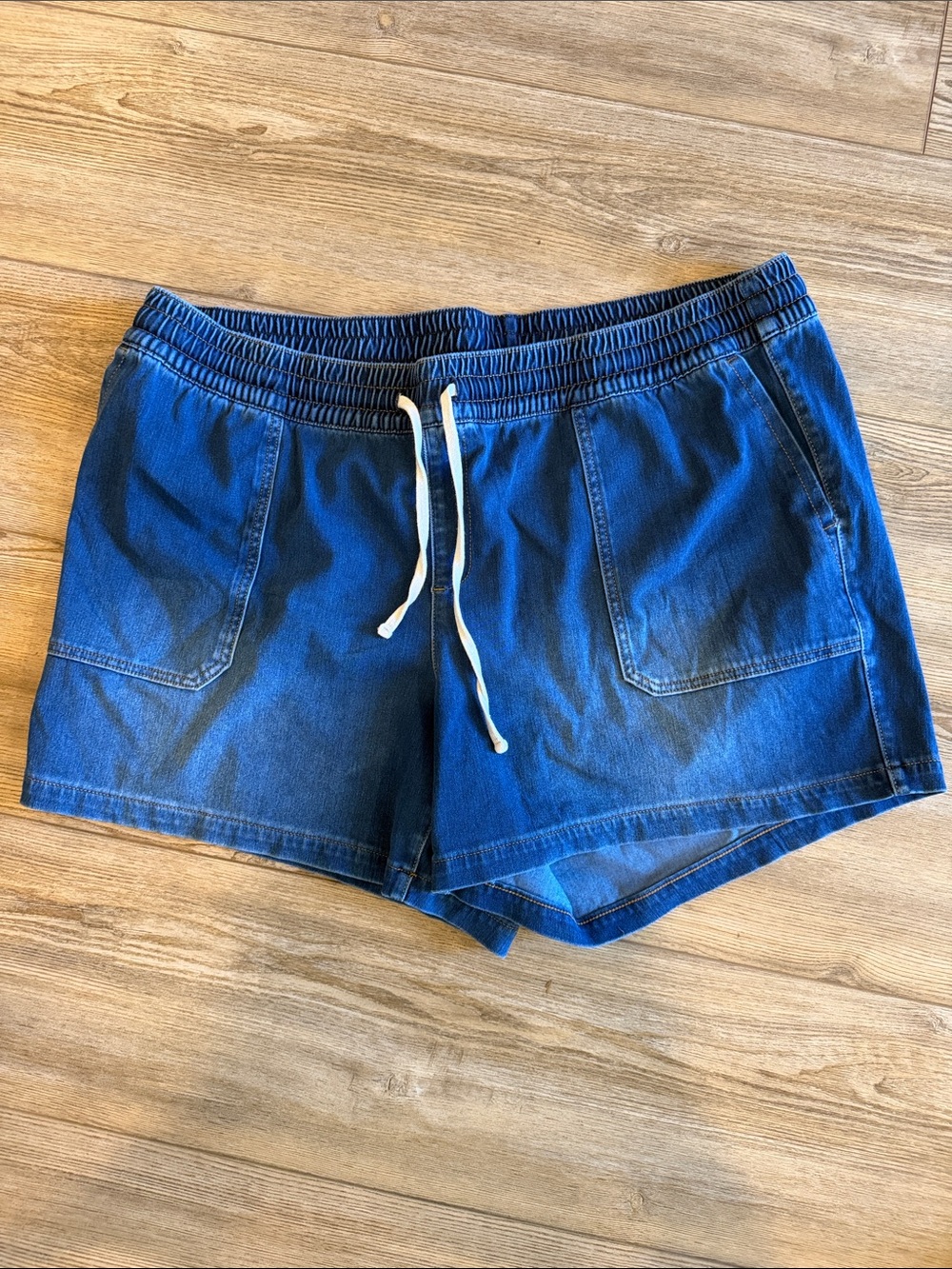 Lane Bryant Indigo Drawstring High-Waist Shorts